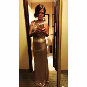 Lulus Rose Gold Sequin Dress